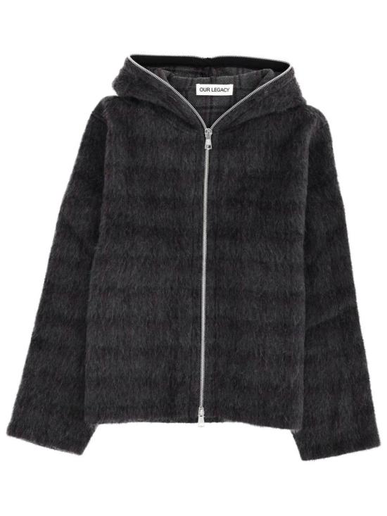 26SS 아워레가시 스웨터 M2266FF FUZZEDPLUMCHECKHAIRYWOOL GREY