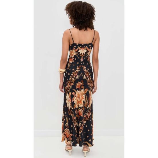  팜 리오 롱 원피스 매제스틱 가든 슬립 드레스 블랙 - FARM RIO