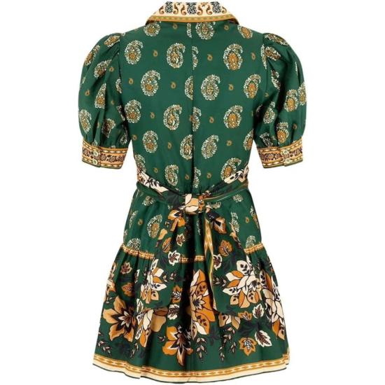  팜 리오 숏 원피스 아일라 숏 퍼프 슬리브 미니 드레스 아일라 그린 - FARM RIO