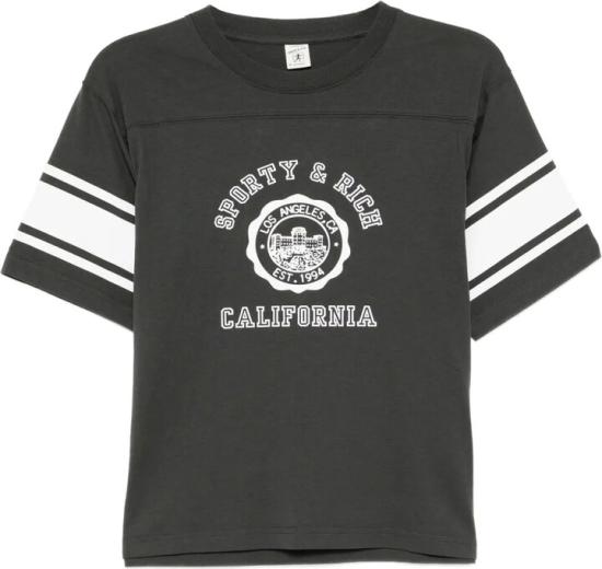 25SS 스포티앤리치 반팔 티셔츠 TO039622508BA02 111 FADED BLACK DOM