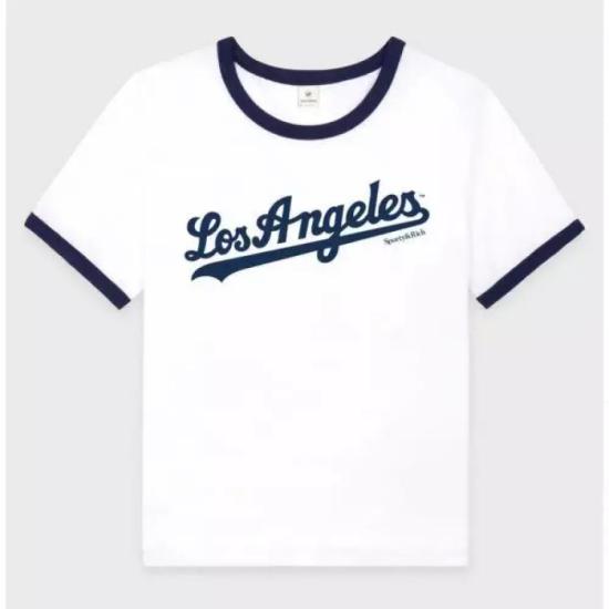  스포티앤리치 반팔 티셔츠 TO073627667WH50 3922 WHITE DARK NAVY DOM
