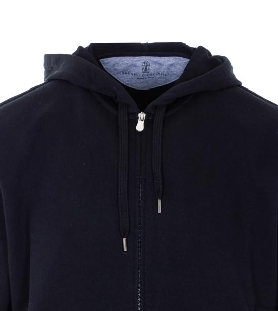 26SS 브루넬로 쿠치넬리 코튼 후드 집업 MW8639069GC101 Black - BRUNELLO CUCINELLI