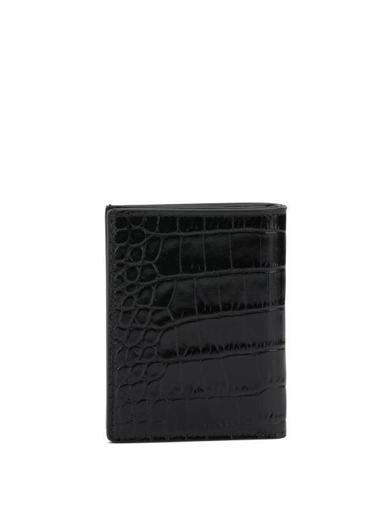 26SS 톰포드 크로커다일 엠보스드 레더 폴디드 카드 홀더 Y0417LCL439SNAA Black - TOMFORD