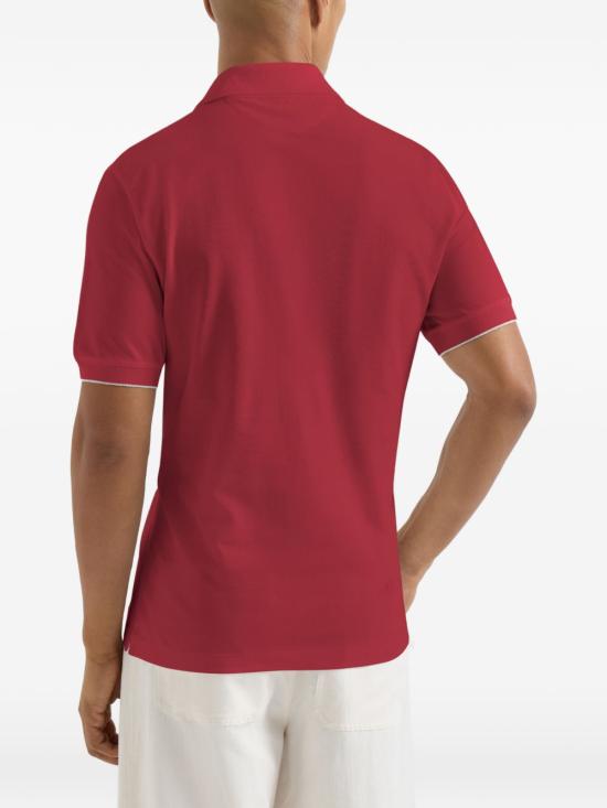 26SS 브루넬로 쿠치넬리 폴로 티셔츠 ME8548788 CLL16 Red - BRUNELLO CUCINELLI
