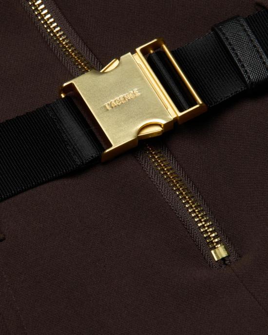  라장스 롱 원피스 카일로 벨티드 셔츠 드레스 다크 브라운 - L'AGENCE