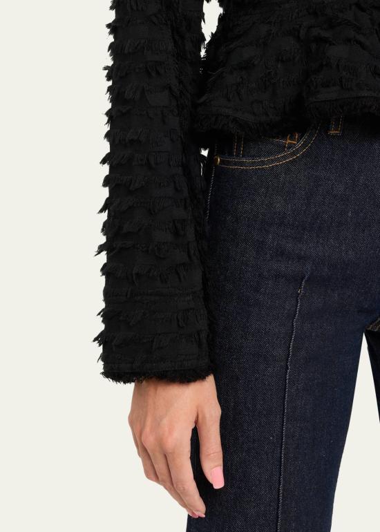  울라 존슨 자켓 로잘린드 텍스처드 페플럼 재킷 느와르 - ULLA JOHNSON