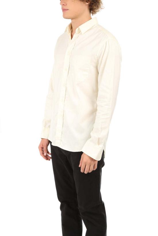  블루&크림 긴팔 셔츠 피케 버튼다운 셔츠 - BLUE&CREAM