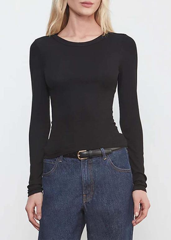  엔자 코스타 블라우스 실크 립 크루넥 탑 - ENZA COSTA