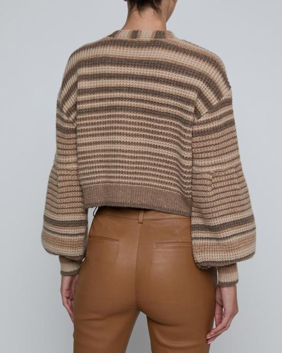  라장스 가디건 크리스타벨 스트라이프  비스킷 멀티 스트라이프 - L'AGENCE
