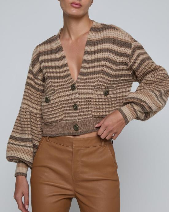  라장스 가디건 크리스타벨 스트라이프  비스킷 멀티 스트라이프