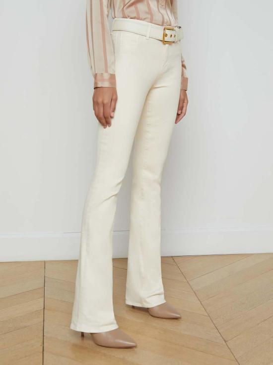  라장스 데님 팬츠 L'agence Selma H/R Sleek Baby Boot French Vanilla Coated - L'AGENCE