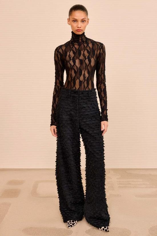  울라 존슨 스트레이트 팬츠 비아트릭스 와이드 레그 팬츠 블랙 - ULLA JOHNSON