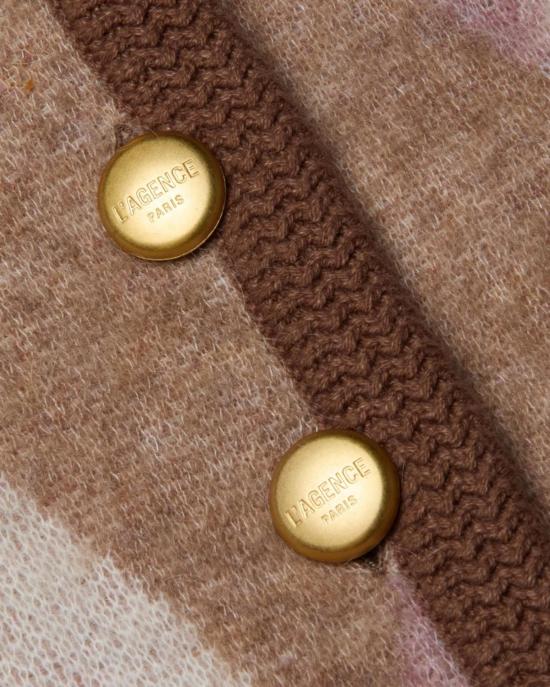  라장스 가디건 시오반 퍼지 아가일 카디 내추럴/모브 멀티 아가일 - L'AGENCE