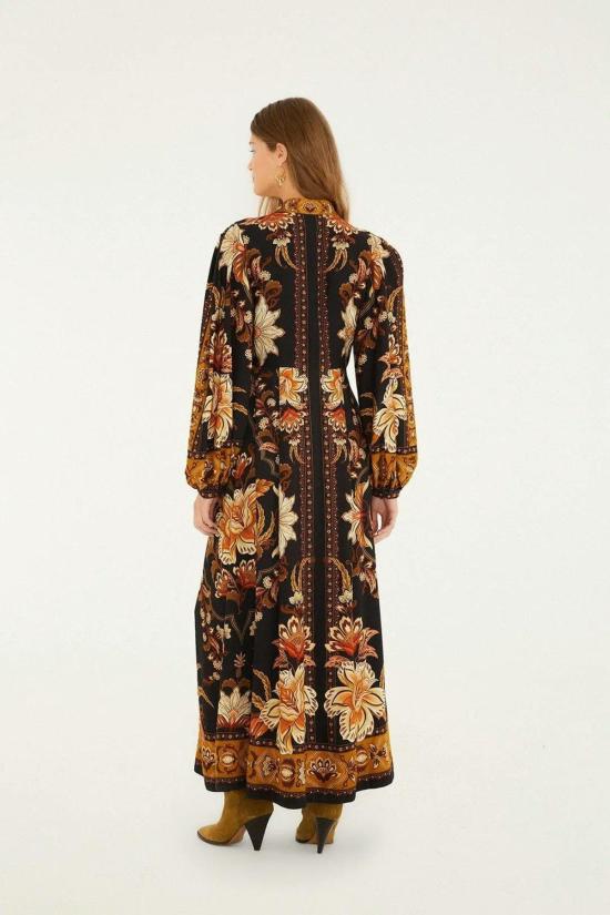  팜 리오 롱 원피스 마제스틱 블랙 가든 맥시 드레스 - FARM RIO