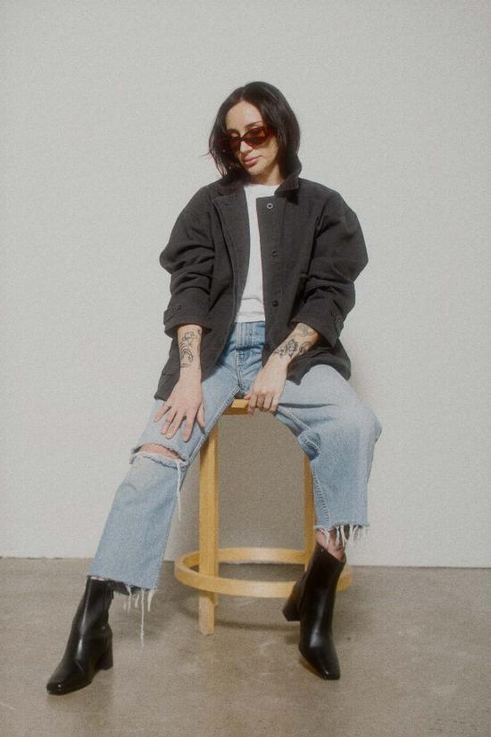  미셀라 그렉 자켓 미카엘라 그렉 페이디드 블랙 필드 재킷 (블랙) - MICAELA GREG