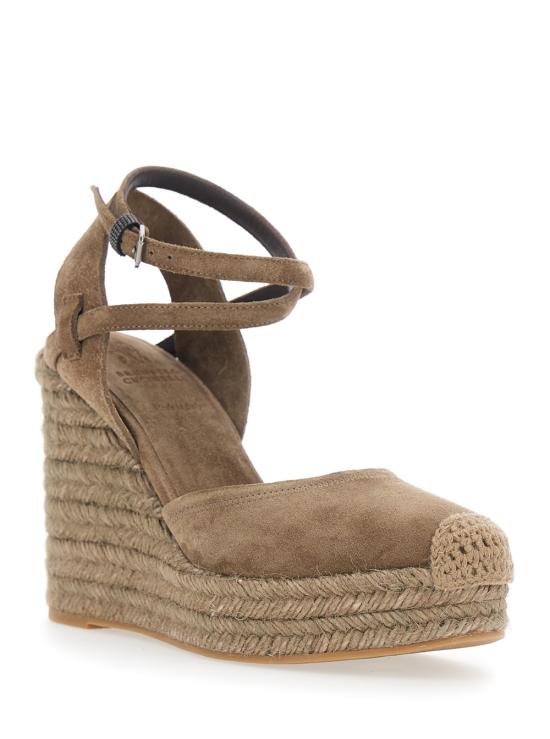 26SS 브루넬로 쿠치넬리 프레셔스 루프 스웨이드 에스파드리유 웨지 MZSFG3150C8921 Brown - BRUNELLO CUCINELLI