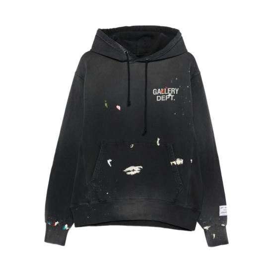 26SS 갤러리 디파트먼트 페인트 로고 후드 티셔츠 GPH 50044 VINBK Black