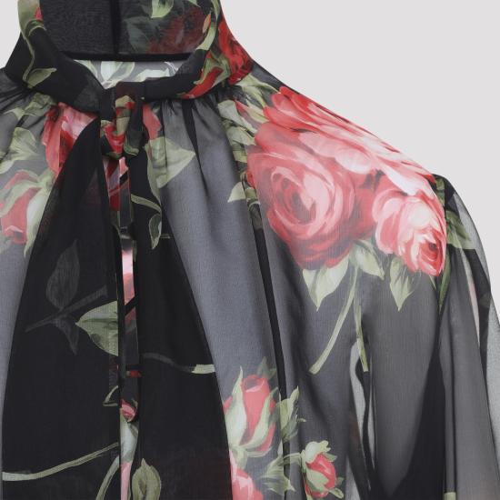 26SS 돌체앤가바나 블라우스 F7BJ2T IS11F HN5ZN BOUQUET ROSE F NERO - DOLCE & GABBANA