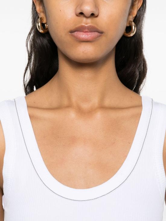 26SS 브루넬로 쿠치넬리 민소매 티셔츠 MG902FP100 C159 White - BRUNELLO CUCINELLI