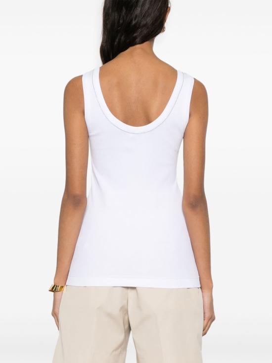 26SS 브루넬로 쿠치넬리 민소매 티셔츠 MG902FP100 C159 White - BRUNELLO CUCINELLI