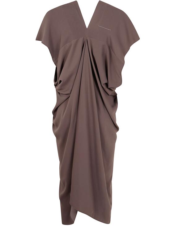 25FW MM6 메종마르지엘라 미디 원피스 S52CT0790 S43455 134 BROWN - MM6 MAISON MARGIELA