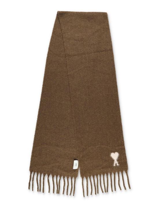 25FW 아미 알파카 아미 드 꾀흐 스카프 USF673AW0004 Brown - AMI