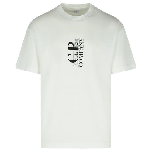 25SS 씨피 컴퍼니 반팔 티셔츠 18CMTS177A 005100W 103 GAUZE WHITE DOM