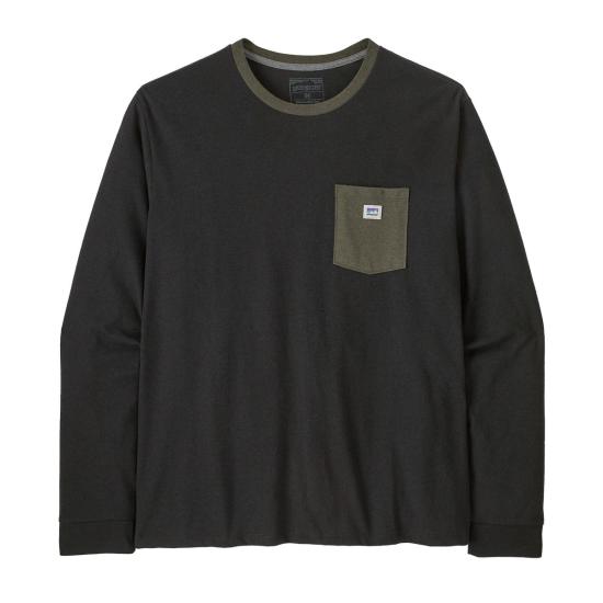  파타고니아 긴팔 티셔츠 37836BLBN BLACK W BASIN GREEN DOM