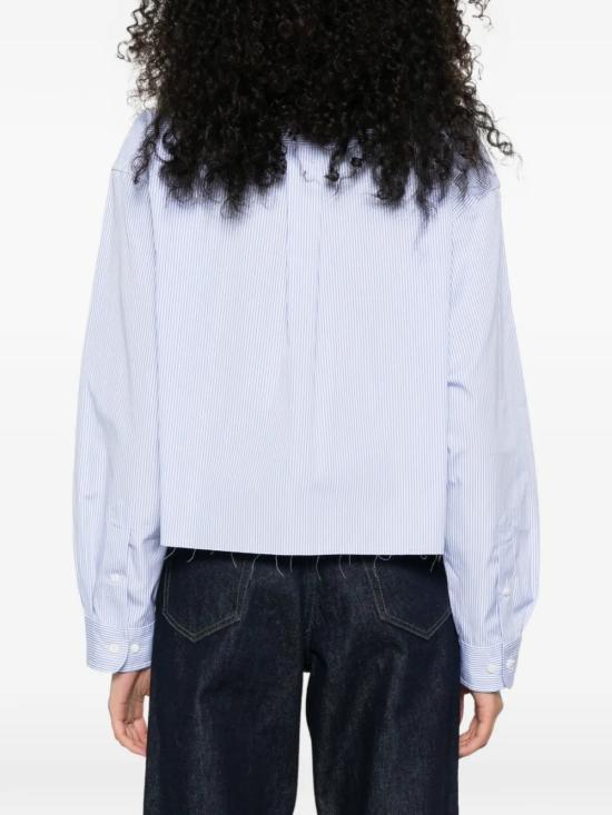 26SS 미우미우 마이크로 핀스트라이프 포플린 셔츠 MK1659 19EAF0UB3 White - MIU MIU