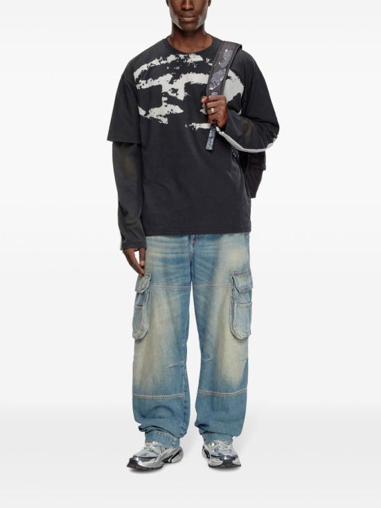 26SS 디젤 반팔 티셔츠 A13049 0DQAU9XX Black - DIESEL