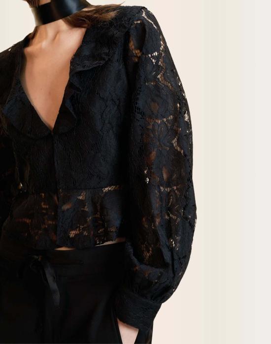 신시아 로리 블라우스 신시아 로울리 베로나 레이스  블랙 - CYNTHIA ROWLEY
