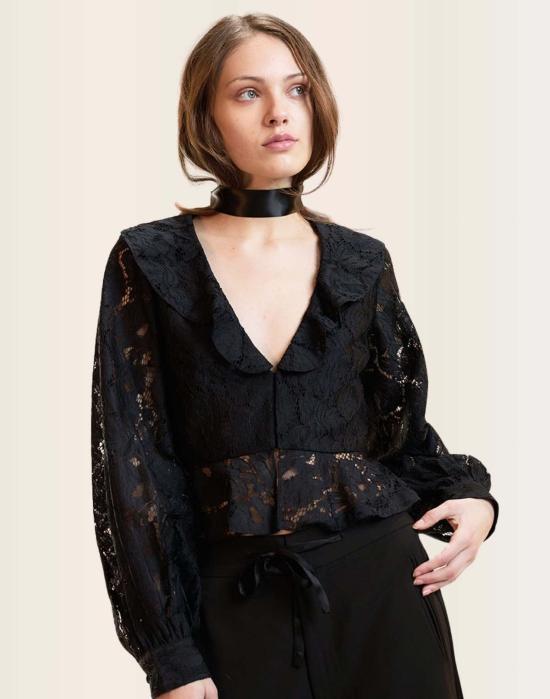  신시아 로리 블라우스 신시아 로울리 베로나 레이스  블랙 - CYNTHIA ROWLEY