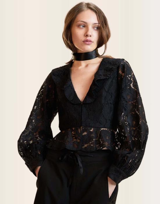  신시아 로리 블라우스 신시아 로울리 베로나 레이스  블랙 - CYNTHIA ROWLEY