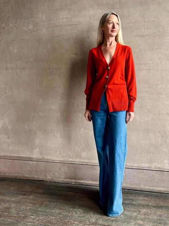  베로니카비어드 가디건 베로니카 비어드 라모트 캐시미어  스웨터 카넬리안 레드