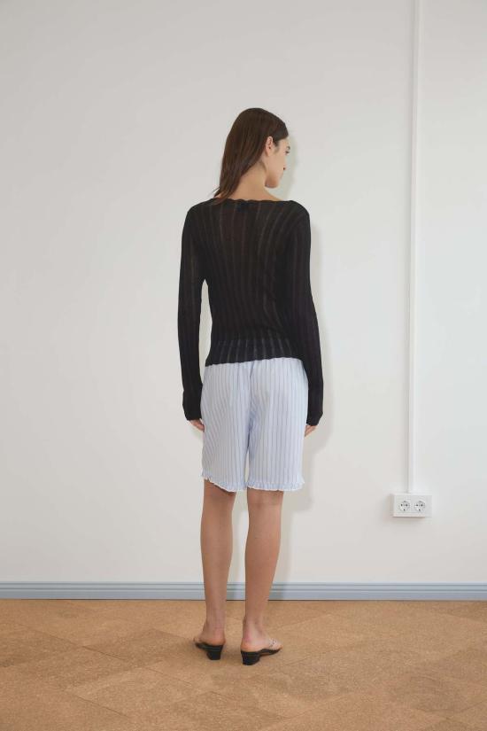  데이지 스튜디오 긴팔 티셔츠 Deiji Studios 오픈워크  블랙 - DEIJI STUDIO