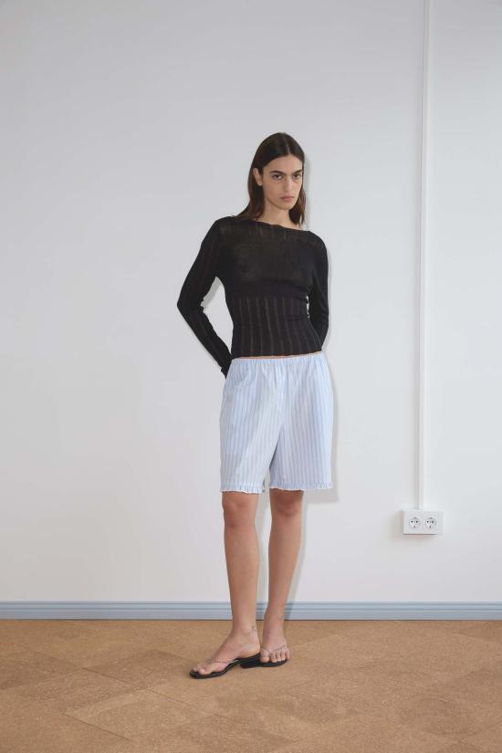  데이지 스튜디오 긴팔 티셔츠 Deiji Studios 오픈워크  블랙 - DEIJI STUDIO