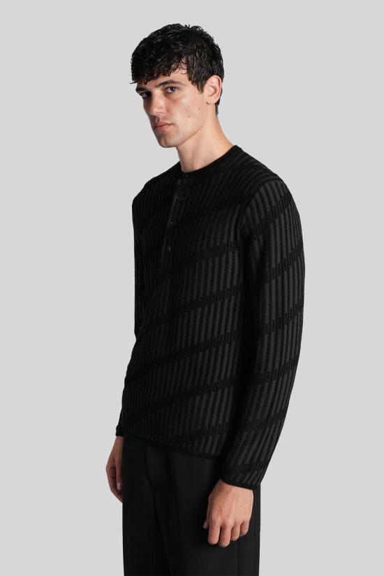 25FW 엠포리오 아르마니 스웨터 424963 EM003517AF19553 Black - EMPORIO ARMANI