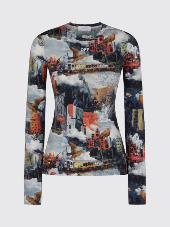 25FW 오프화이트 긴팔 티셔츠 OWAD136F25JER001 8501 Multicolor