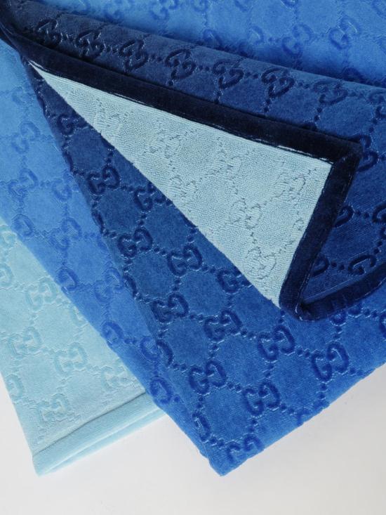 25FW [키즈] 구찌 테리클로즈 비치 타올 8357734G106 4077 Blue - GUCCI