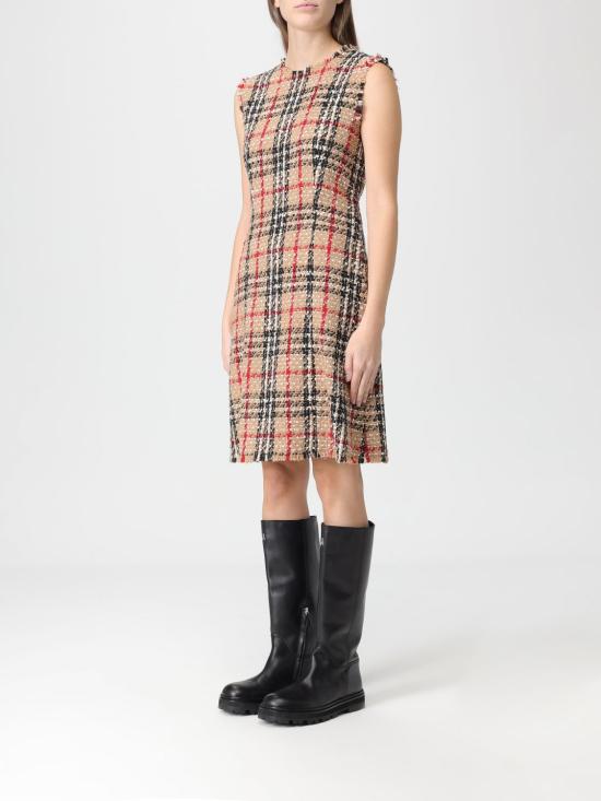 25FW 버버리 체크 부클 미니 드레스 8116014 Sand - BURBERRY