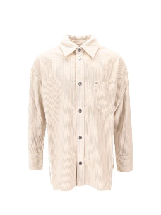25FW 아미 코듀로이 벨벳 사이드 슬릿 오버셔츠 USH793CO0131 185 IVOIRE White
