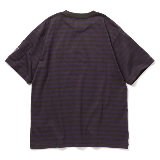  니들스 스트라이프 저지 크루넥 티셔츠 QV364 PURPLE CHARCOAL DOM - NEEDLES