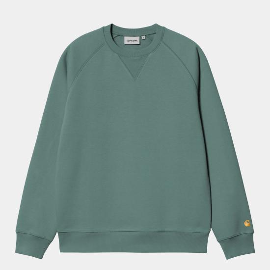  칼하트 WIP 체이스 스웨트셔츠 I033660 2N0XX SILVER PINE GOLD DOM