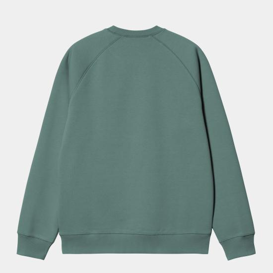  칼하트 WIP 체이스 스웨트셔츠 I033660 2N0XX SILVER PINE GOLD DOM - CARHARTT WIP
