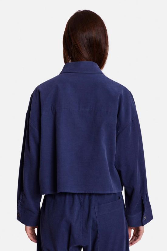  더 타일 클럽 민소매 티셔츠 타일 클럽 폭시 마이크로 코드 크롭 셔츠 - THE TILE CLUB