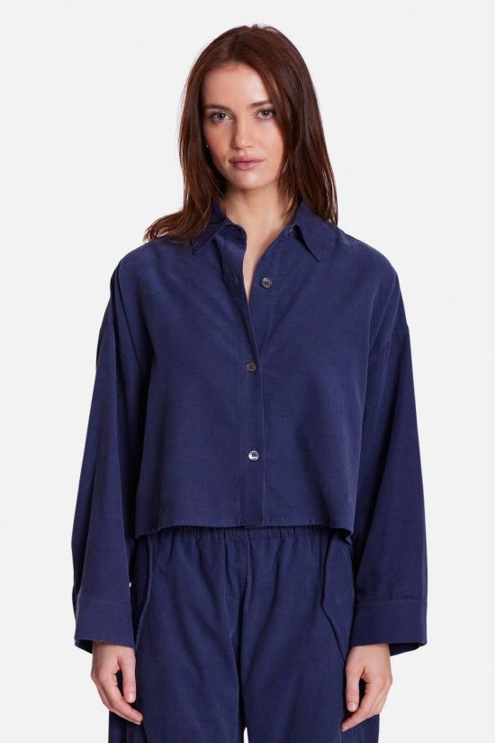  더 타일 클럽 민소매 티셔츠 타일 클럽 폭시 마이크로 코드 크롭 셔츠