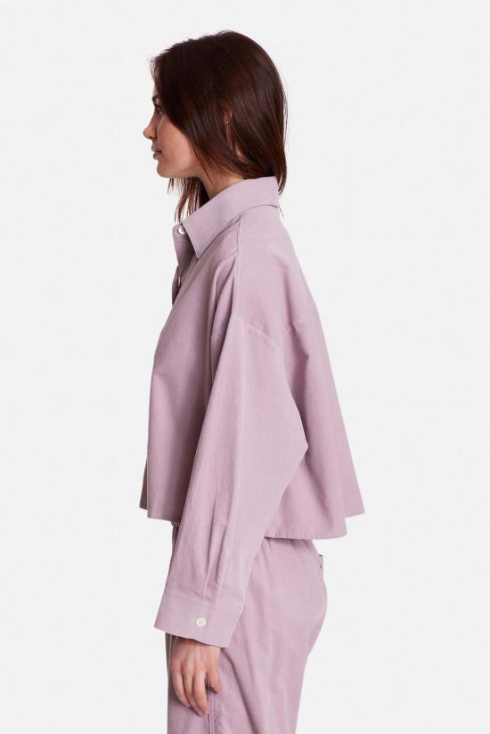  더 타일 클럽 셔츠 타일 클럽 폭시 마이크로 코듀로이 크롭 셔츠 블러쉬 - THE TILE CLUB