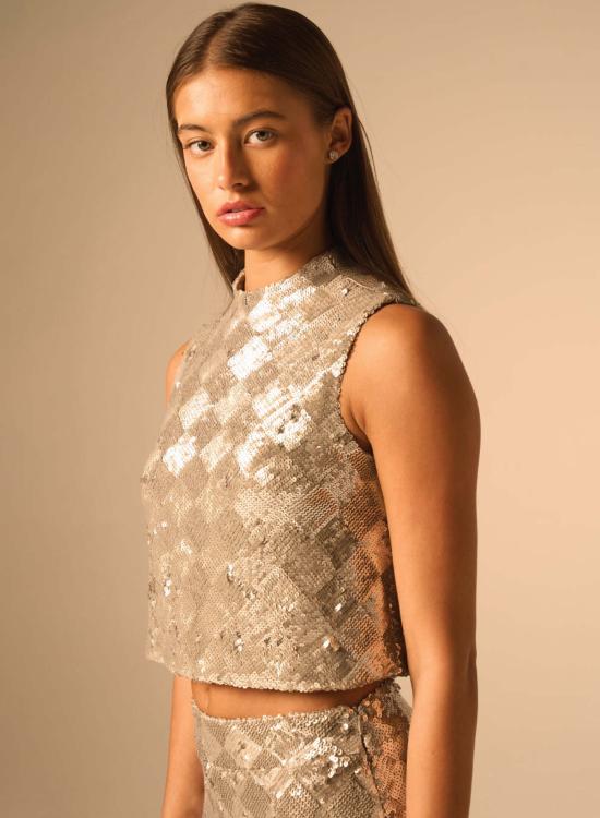  제이비큐 블라우스 Jbq 그웬돌린 탑 실버