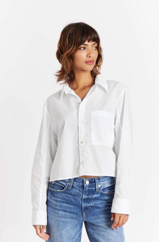  아모 데님 셔츠 루스 크롭 셔츠 화이트 - AMO DENIM