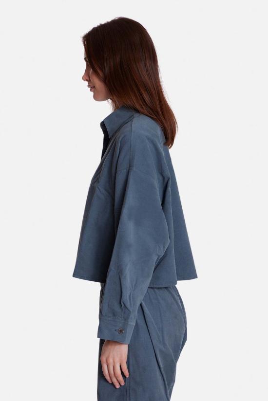  더 타일 클럽 셔츠 타일 클럽 폭시 마이크로 코드 크롭 셔츠 - THE TILE CLUB